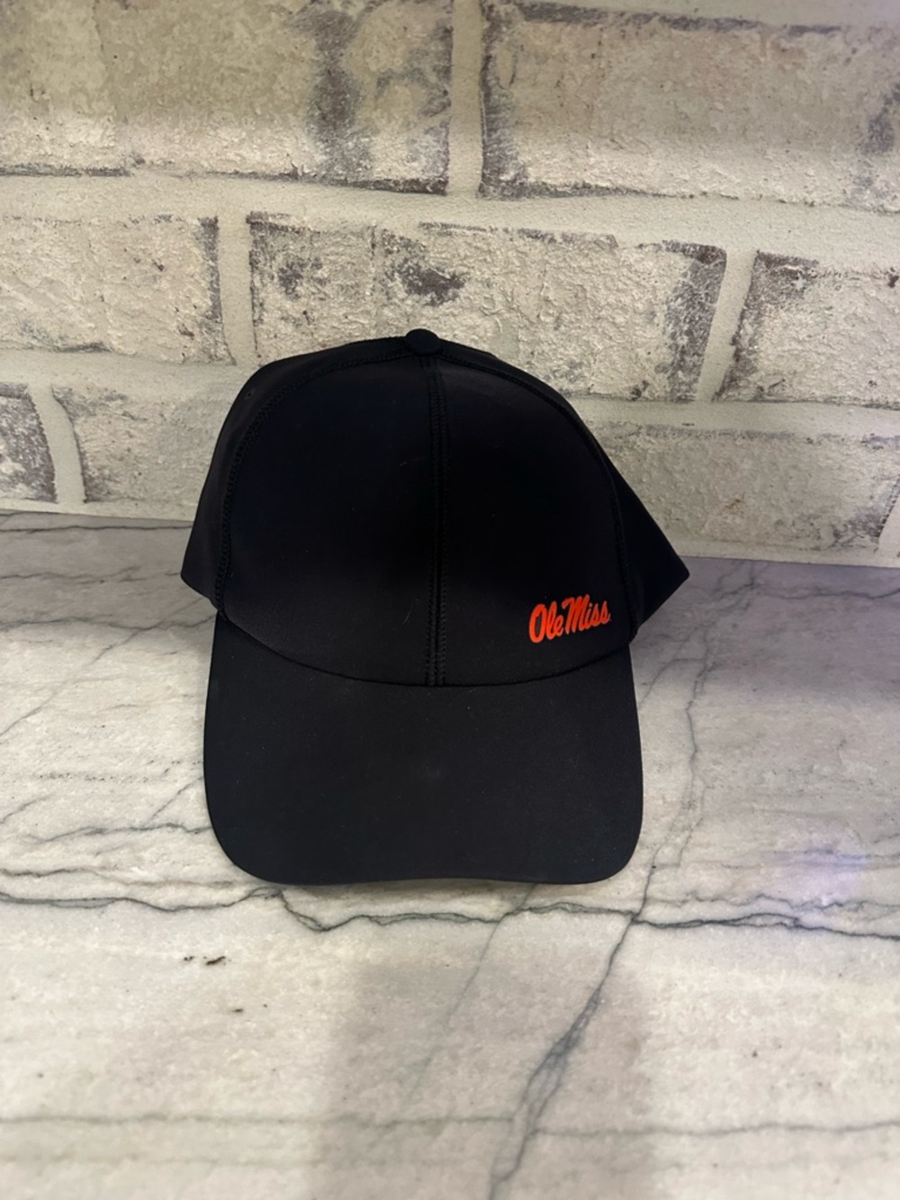 Lululemon Ole Miss Black Baseball Cap with Red Script NWOT
